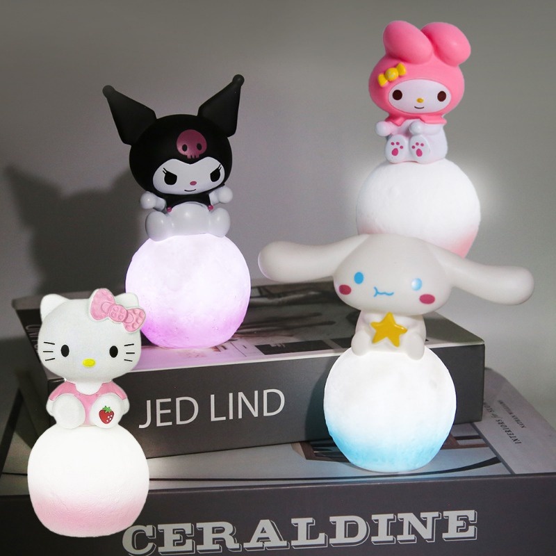 Sanrio LED Night Light Kuromi Cinnamoroll Melody Anime Figures Lights ...