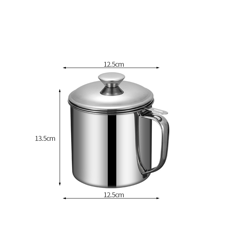 Nipiin Large Oil Strainer Stainless Steel Pot Can Container with ...