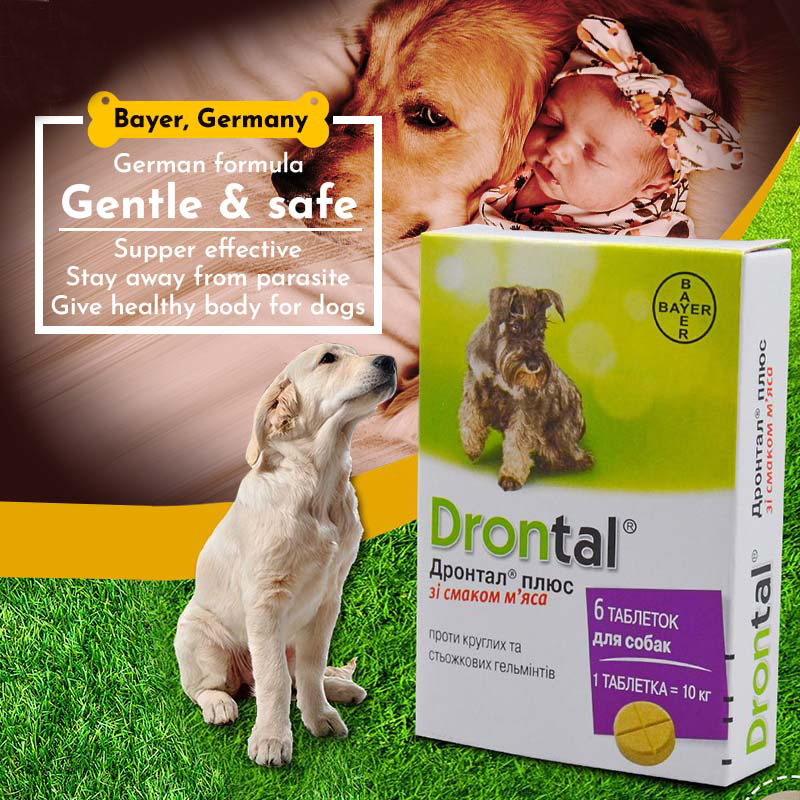 Drontal Plus Dewormer For Dogs Tasty Dewormer Tablets for Dogs Anti