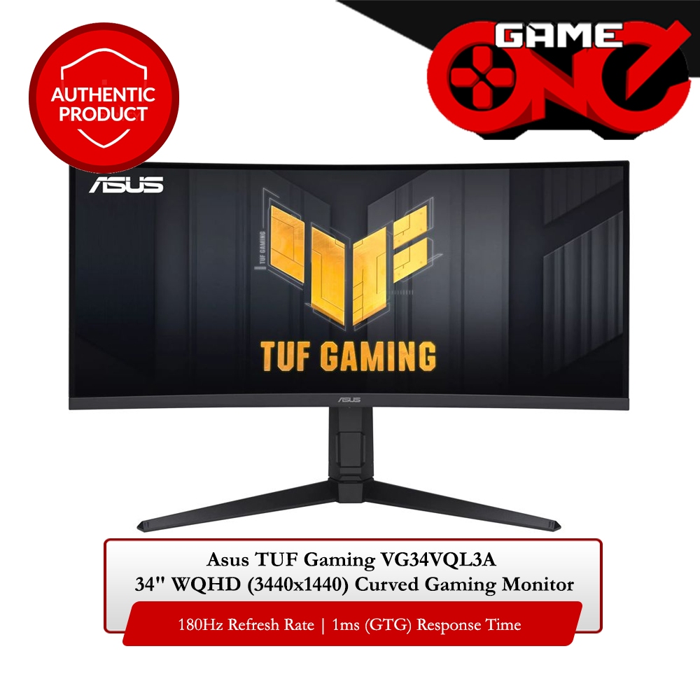 Asus TUF Gaming VG34VQL3A 34" WQHD (3440x1440) Curved Gaming Monitor ...