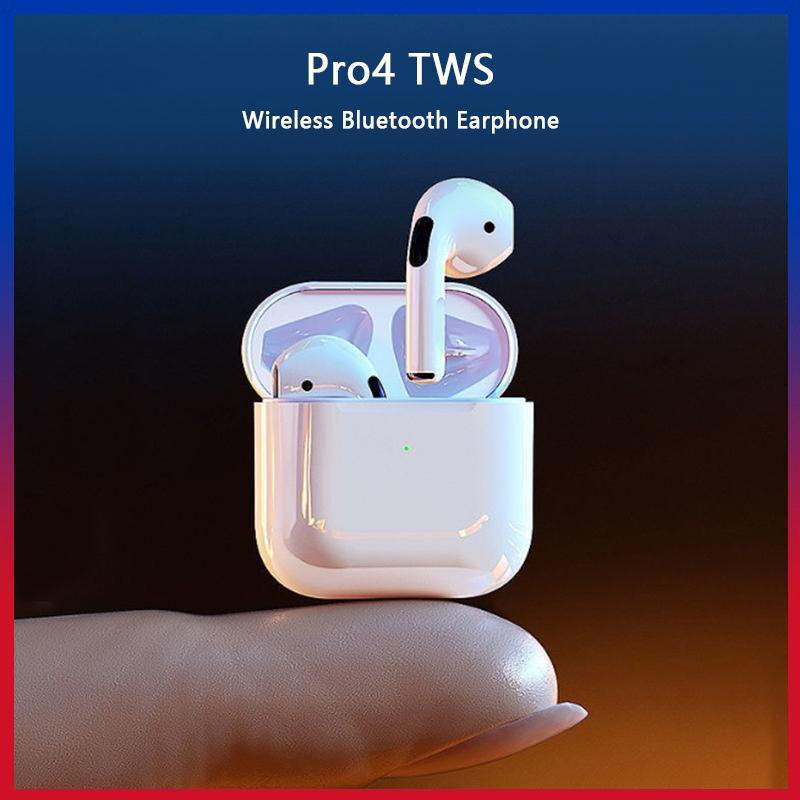 New Pro4 Tws Wireless 9d Stereo Bluetooth Earphone Touch Control Build In Mic Headphones 0777