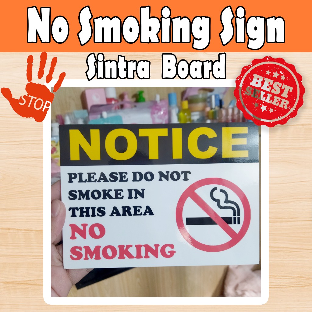 NO SMOKING SIGN BOARD / SINTRA BOARD GOOD QUALITY | Shopee Philippines