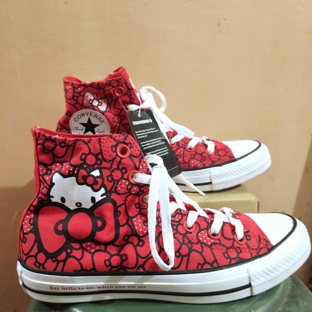 Hello kitty converse white high tops best sale