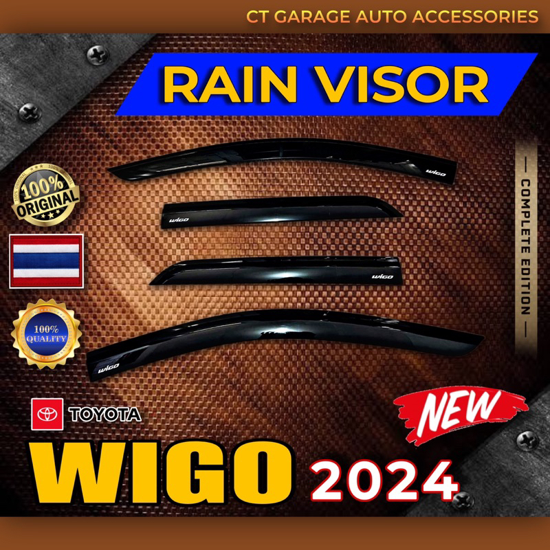 NEW TOYOTA WIGO 2024 PREMIUM RAIN VISOR (complete set) | Shopee Philippines