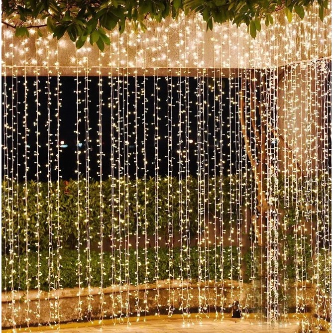 IVYKARLA 3Mx2M 240L LED Rainfall Curtain Christmas Light With