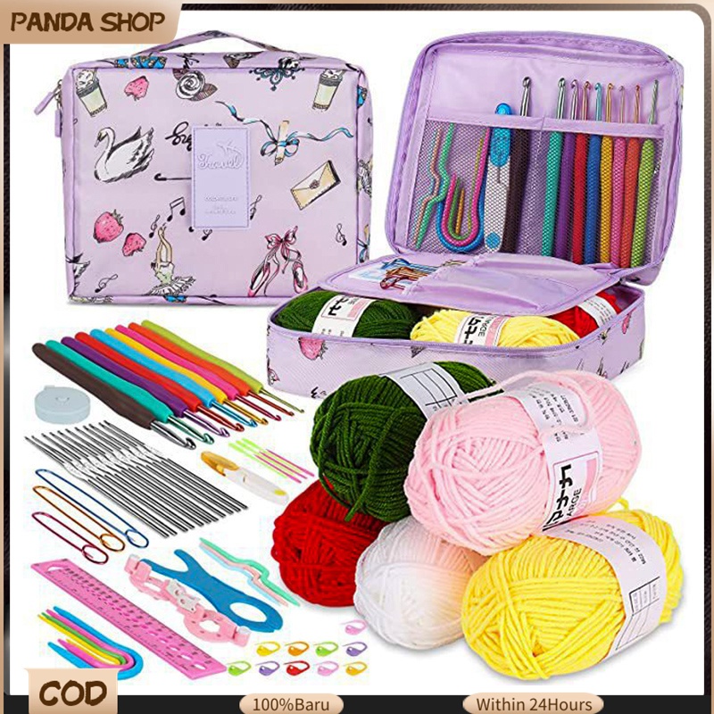 Crochet Kit Beginners Crochet Hook Set With Crochet Yarn, 58PCS