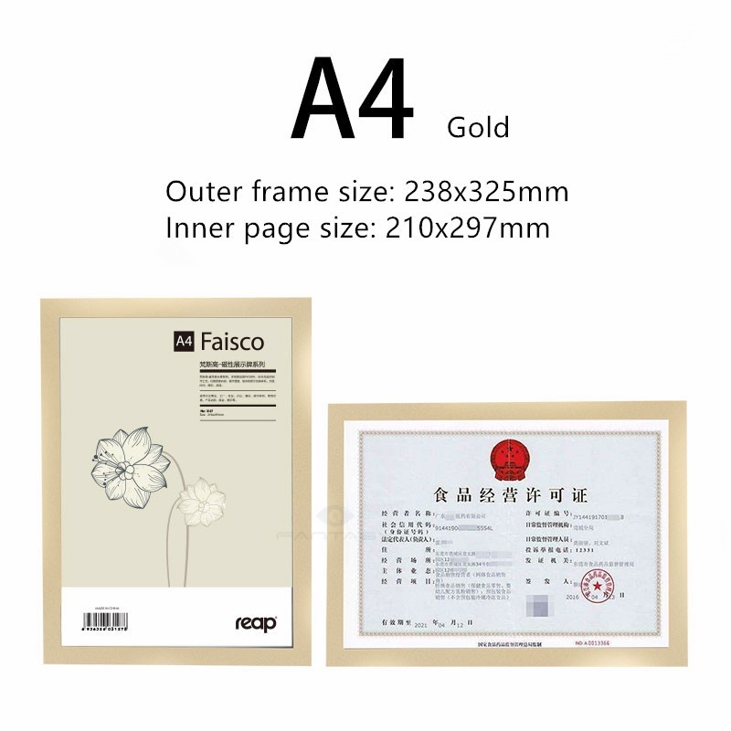 A4 Magnetic Display Board Wall Mounted Frame Reusable Self-Adhesive ...