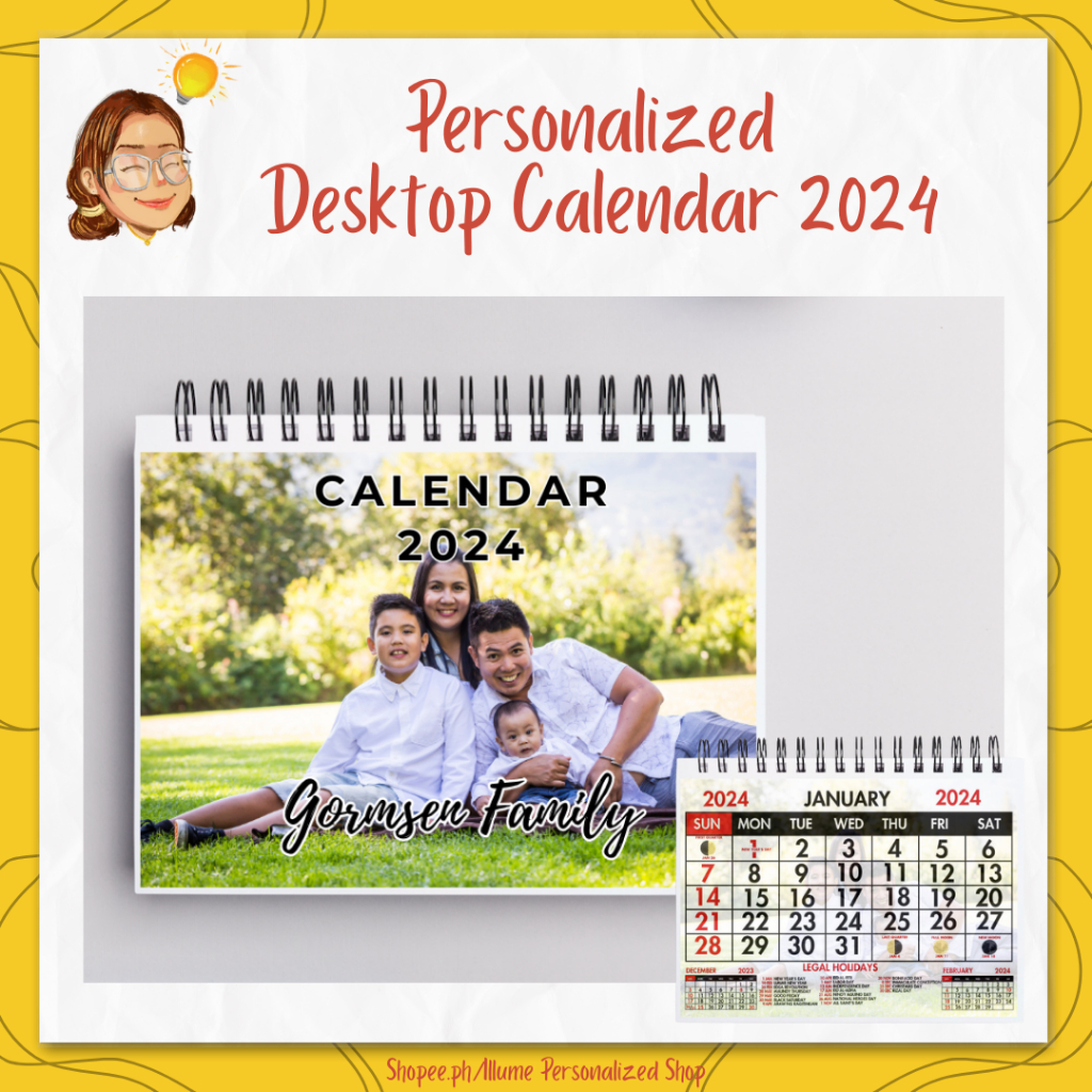 Personalized Desktop Calendar 2024 Shopee Philippines