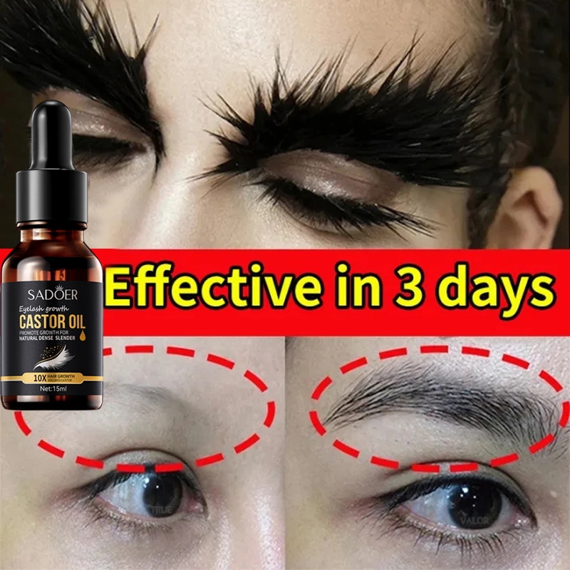 Natural Castor Oil Eyelash Growth Serum Eyebrow Grower Essence Fast