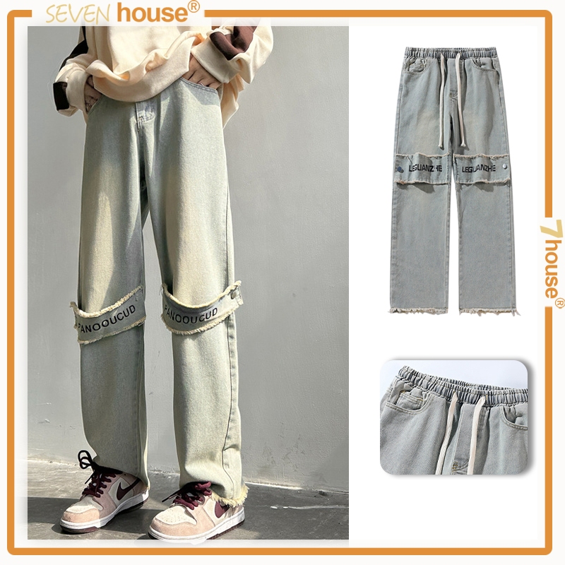 denim pants jeans hiphop trendy Jean Maong Pants y2k Drawstring baggy ...