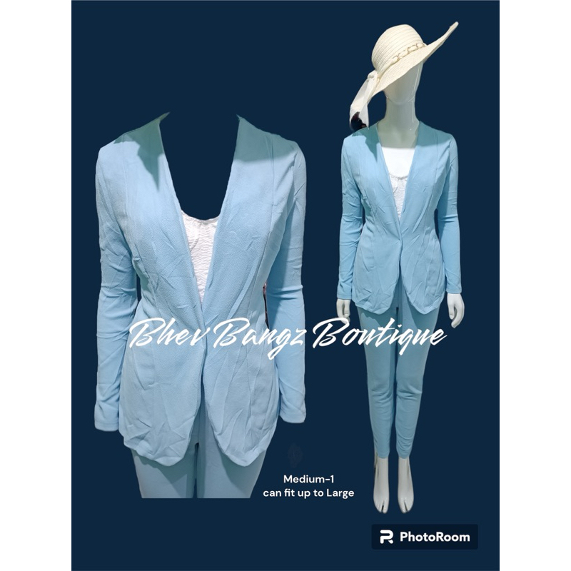 ‘She** Simply Elegant Chic Pastel Blazer and Pants Shopee Philippines