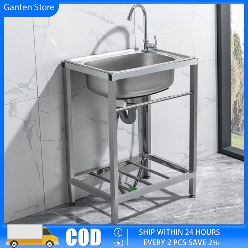 Kitchen Sink Stand Rack 304 Stainless For Portable Sink Complete Set With Stand and Faucet Set