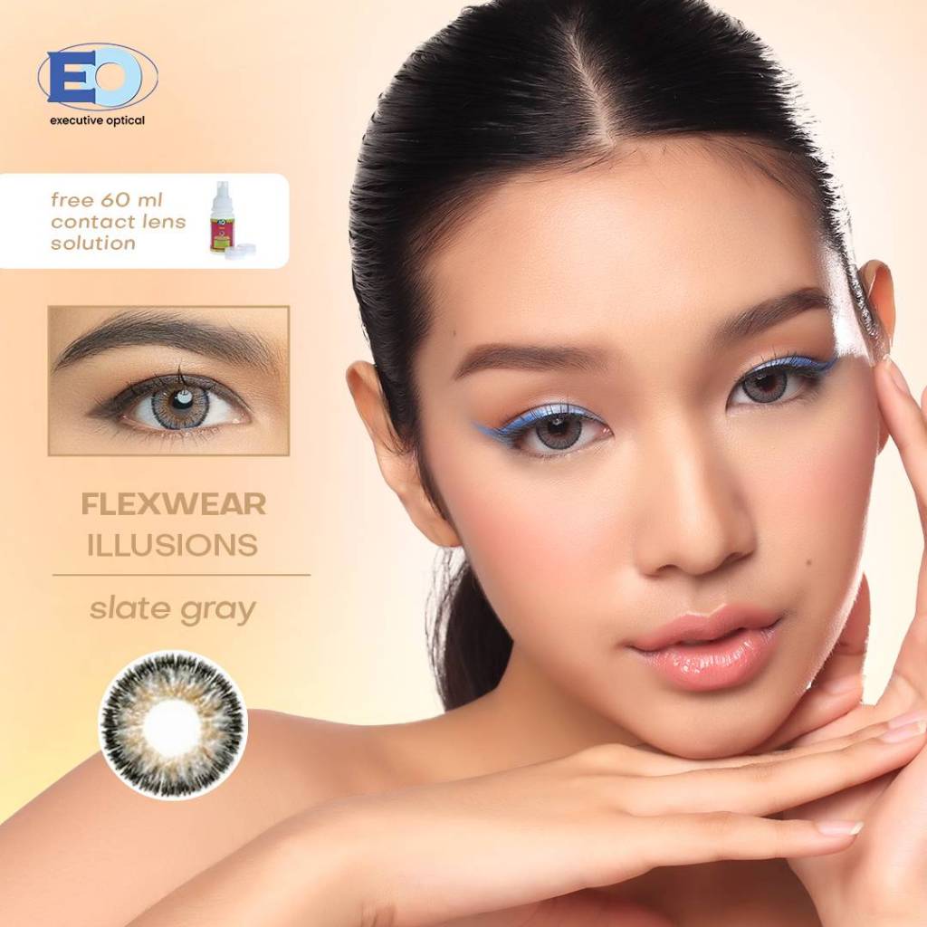 EO Flexwear Illusions Slate Gray | Gray Contact Lens with Solution Set ...