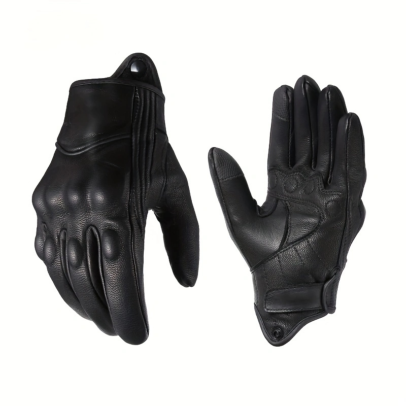 Motorcycle Gloves,Faux Leather Gloves,Full Finger Touchscreen Motorbike