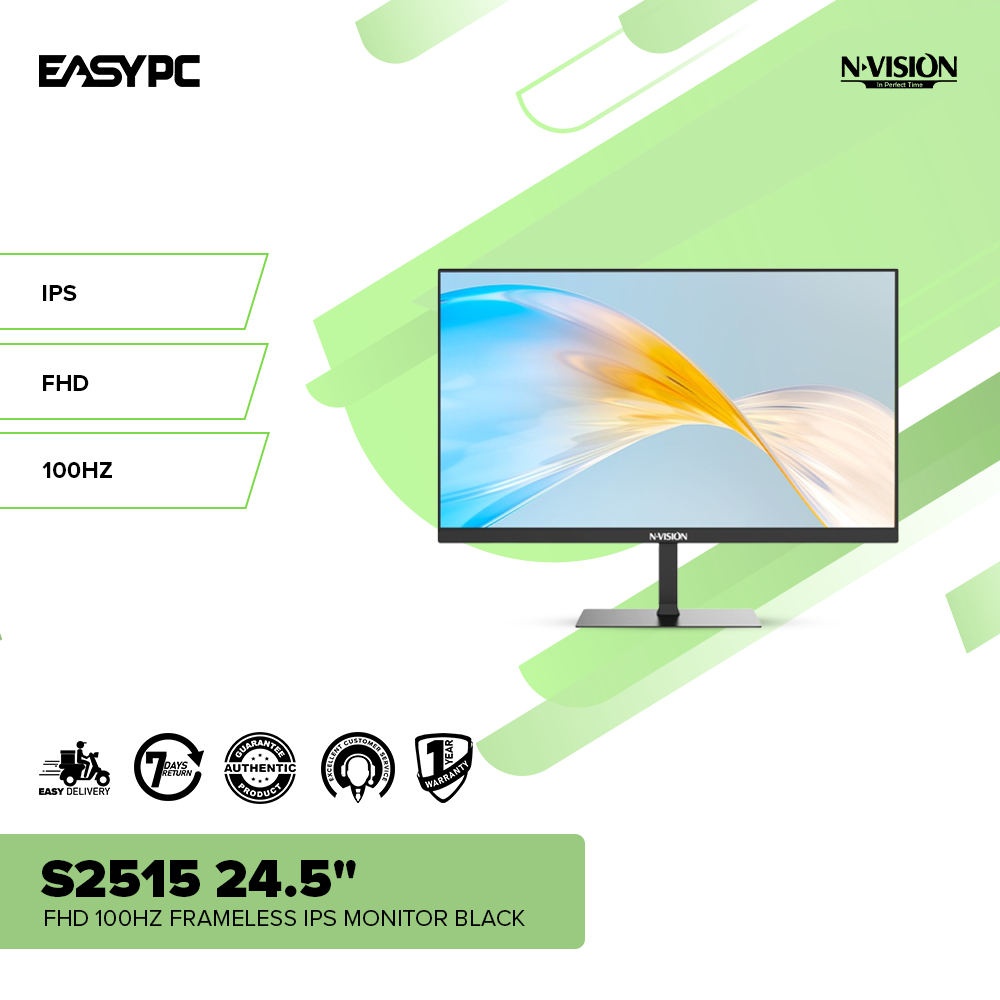 Easypc Nvision S2515 24 5 Inches Fhd 100hz Frameless Ips Monitor