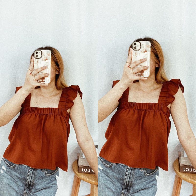 Alexa Ruffled Garter Top (Not Crop) | Shopee Philippines