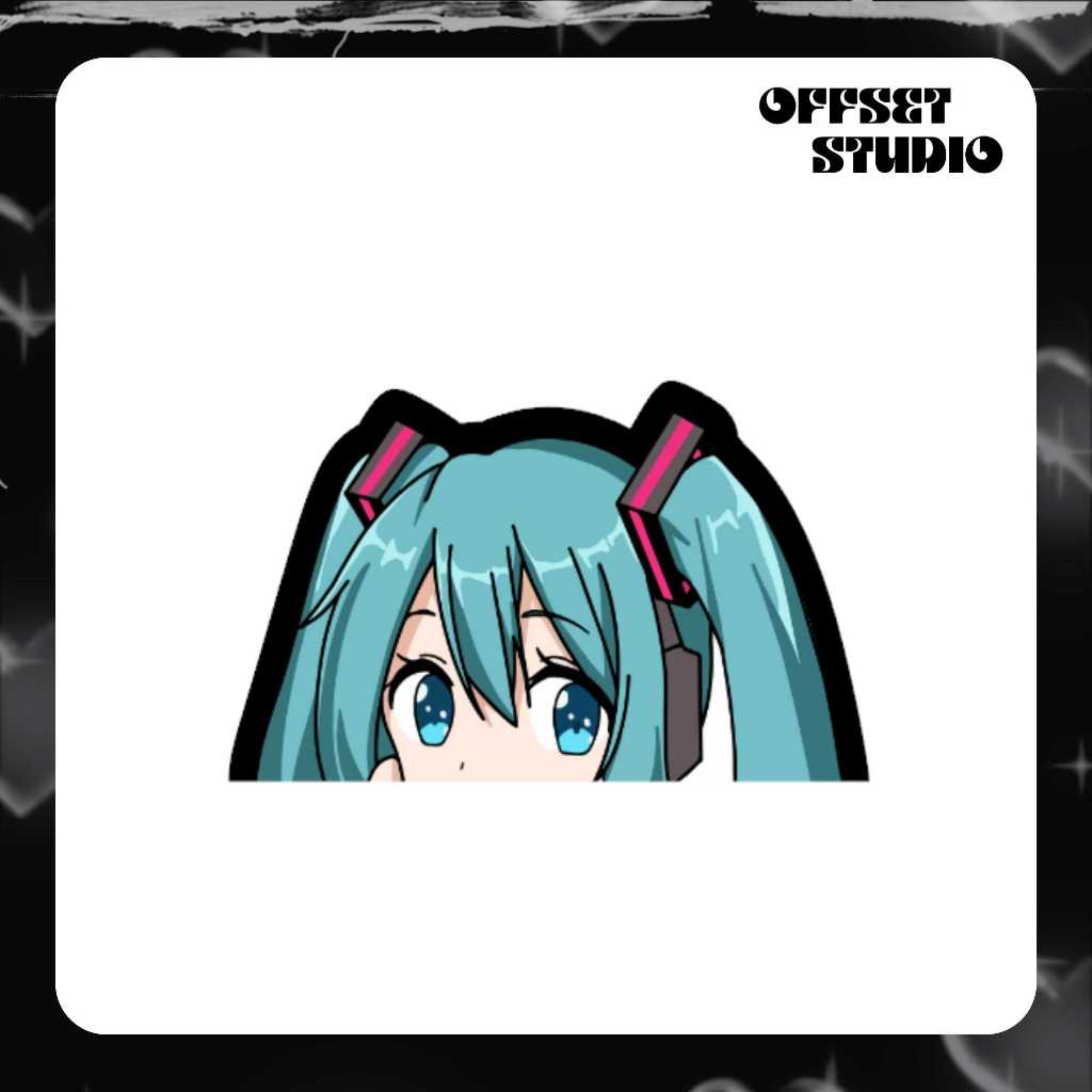 Hatsune Miku Sticker Vinyl Anime Peeker Stickers Waterproof | Shopee  Philippines