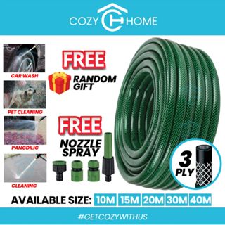 Cozyhome Heavy Duty PVC Hose 30 Meters 1/2 with Free Water Hose Nozzle for  Cleaning and Gardening