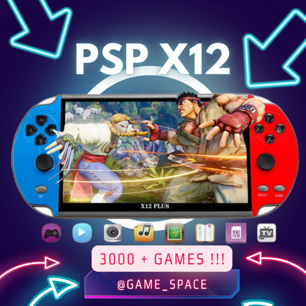 PSP X12 PLUS Video Game Console Handheld PSP Game Player Builtin 3000