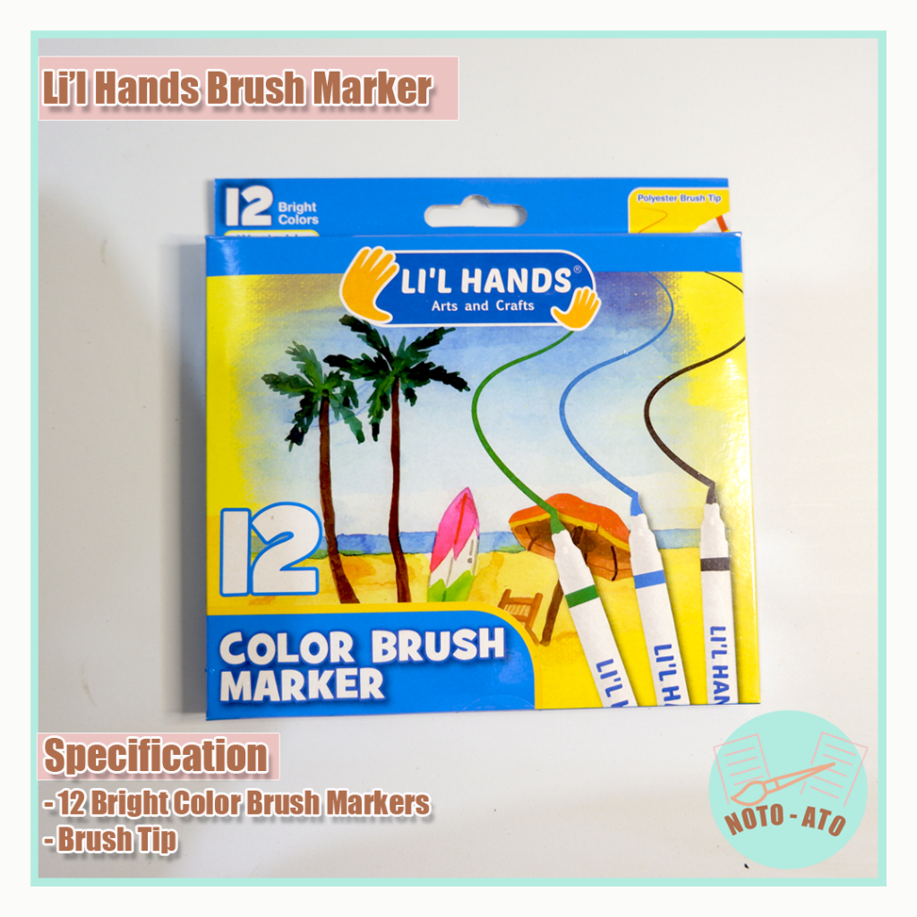 Li'l Hands Brush Markers (12pcs) | Shopee Philippines