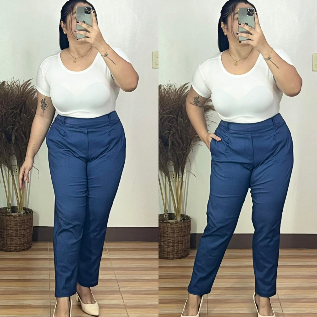 raileystore -HIGH-WAIST EXTRA PLUS SIZE BELTED PULL UP PANTS up to 46 ...