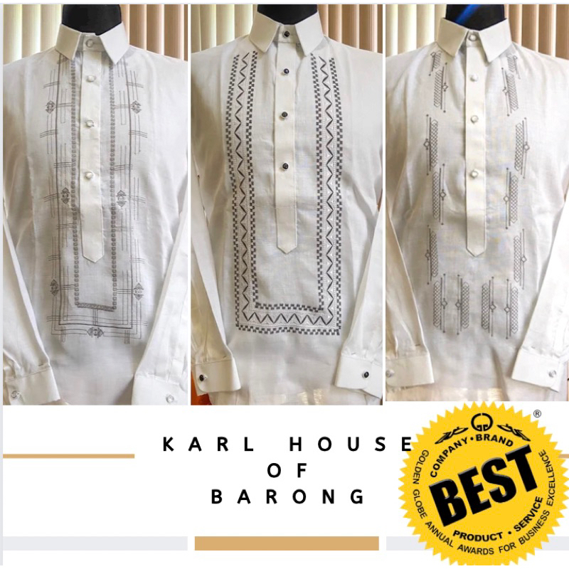 Gusot Mayaman Long Sleeves Polo Barong for Men | Shopee Philippines