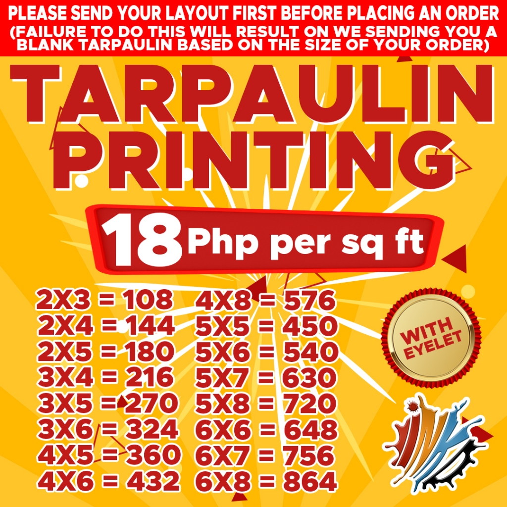 TARPAULIN PRINTING WITH EYELET 13oz MAKAPAL Shopee Philippines