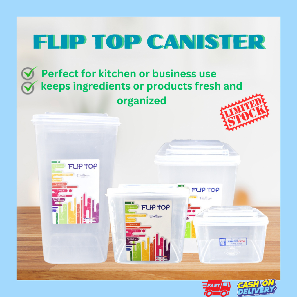 FLIP TOP/ POWDER CANISTER/ MILKTEA POWDER CONTAINER