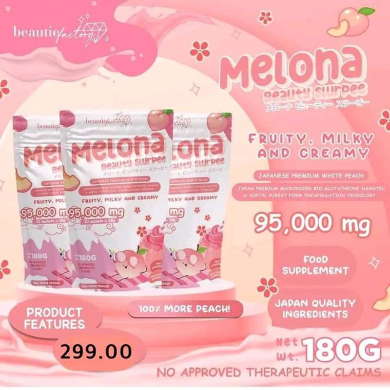 MELONA BEAUTY SLURPEE 95,000MG JAPANESE PREMIUM WHITE PEACH (COD/ONHAND