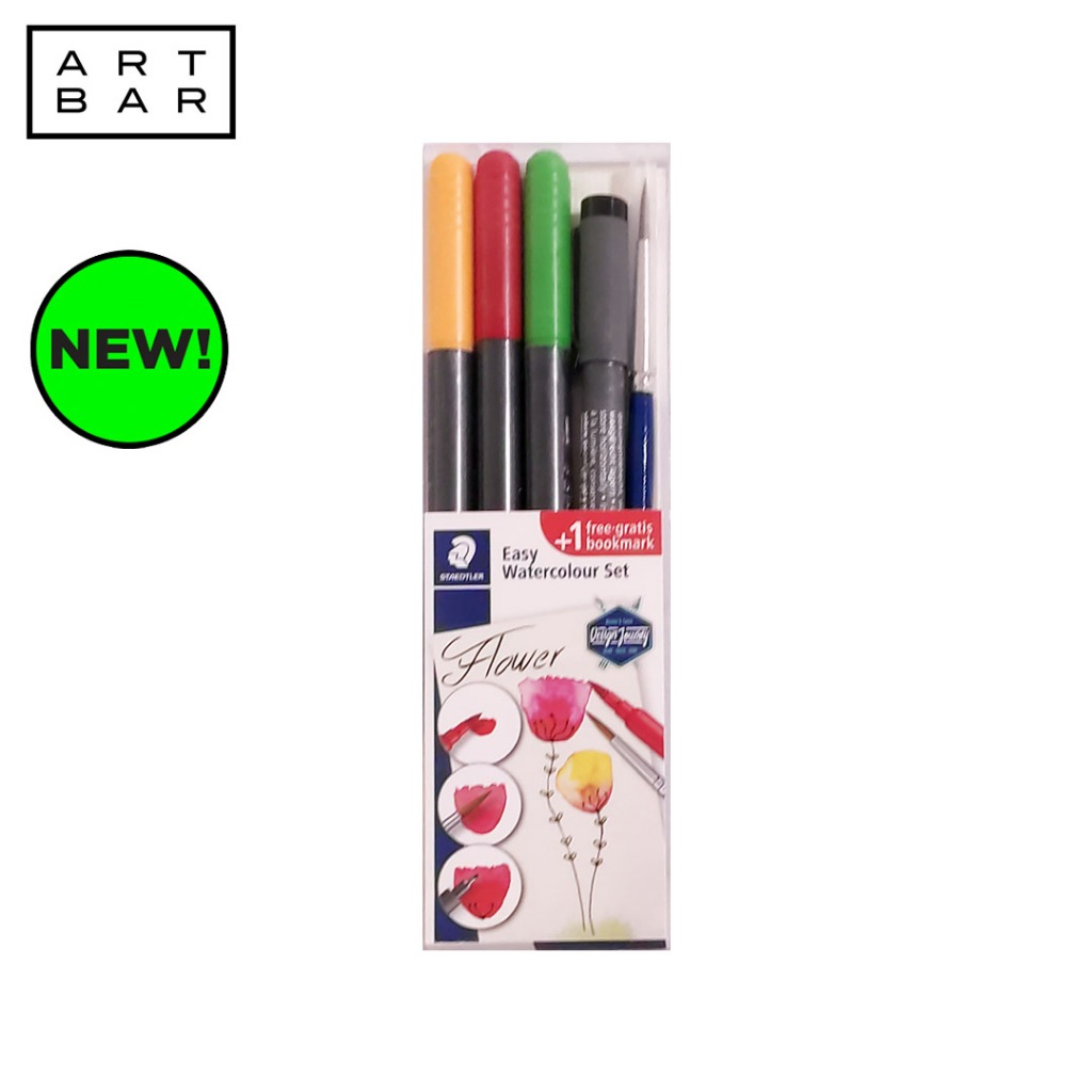 Staedtler Watercolor Marker Set Flowers - Felt Tip Pens with Brush ...