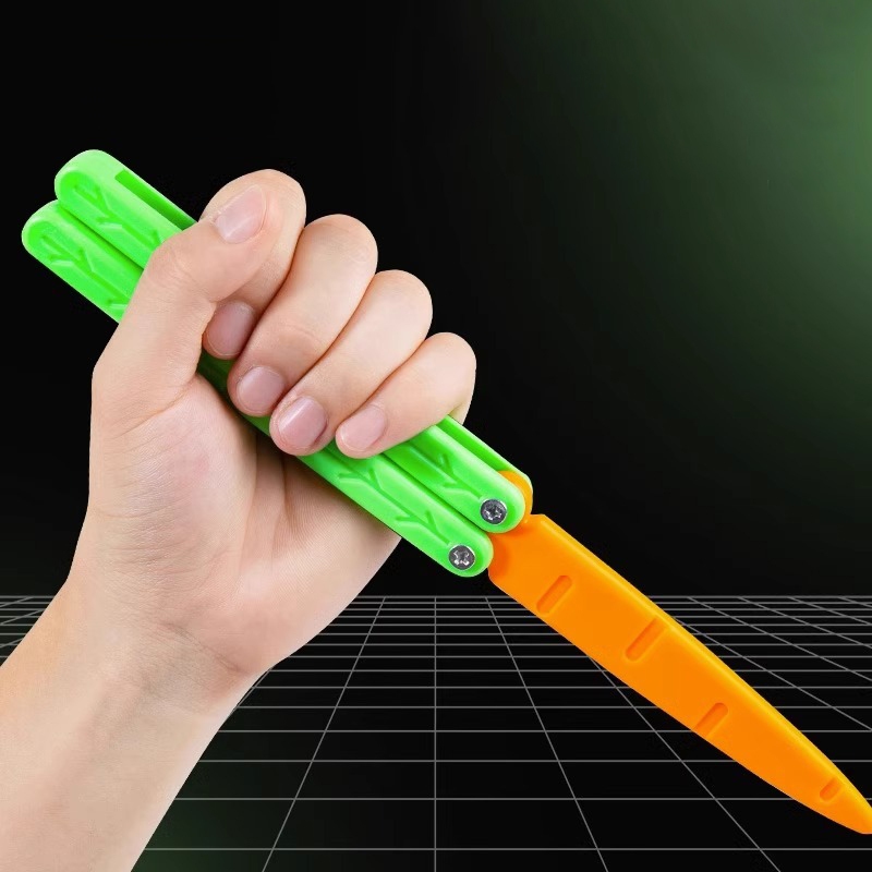 iBaby 3D Printing Carrot Knife Toys Folding Knife Fidget Toys Plastic