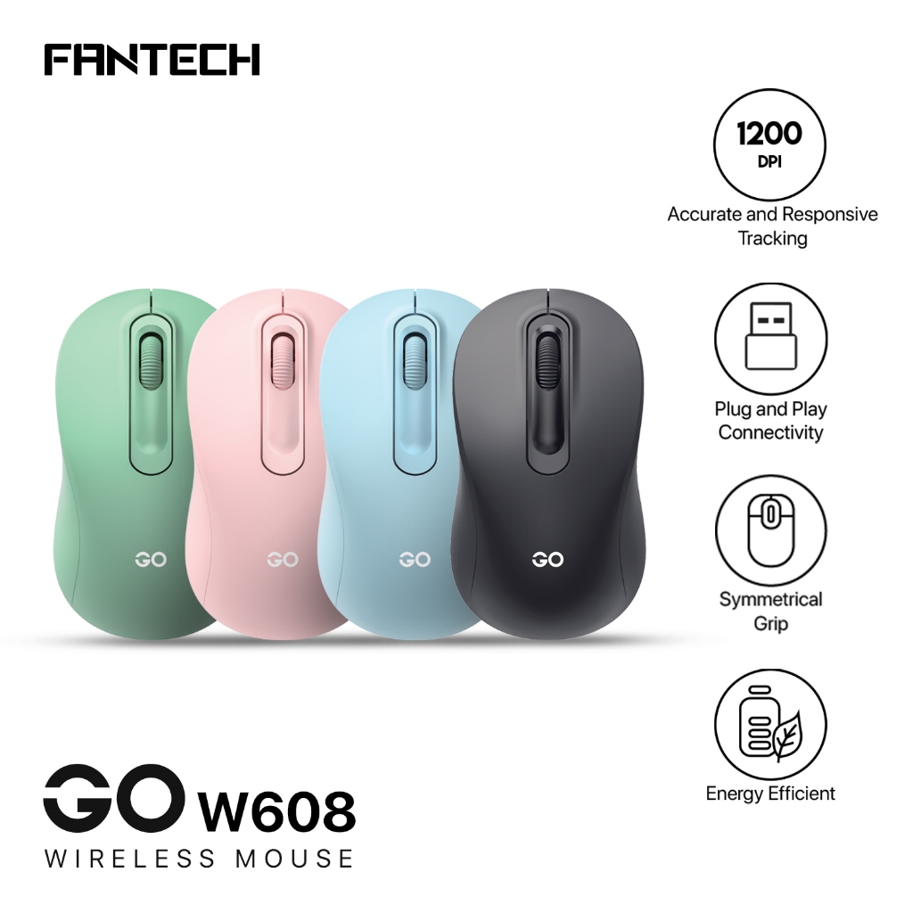 Fantech GO W608 Wireless Office Mouse Plug and Play Connectivity With ...
