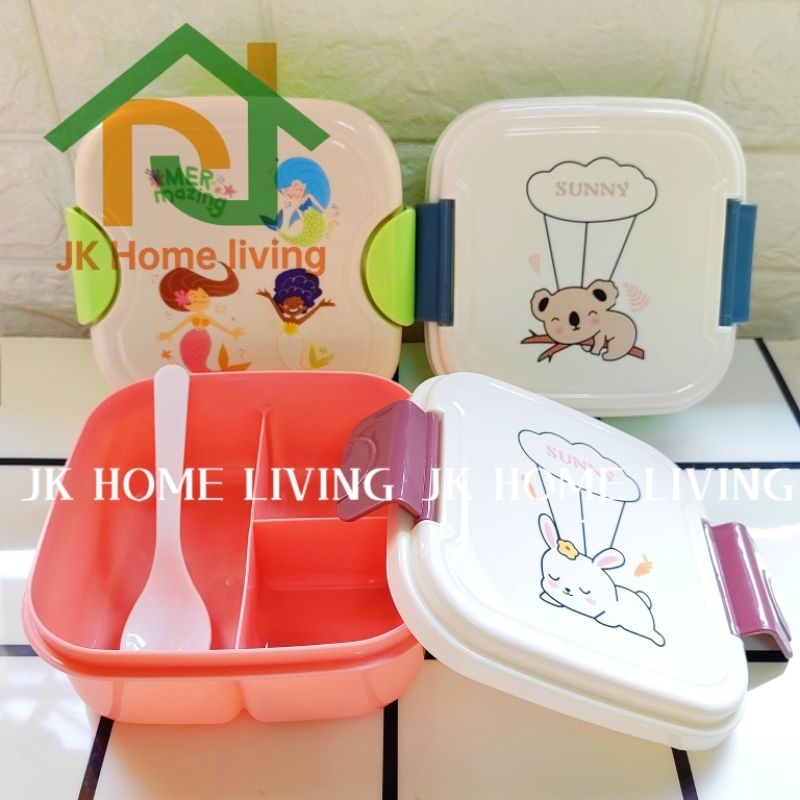 JK HOME Cute Cartoon Lunch Box Food Storage Box Portable Kids Student