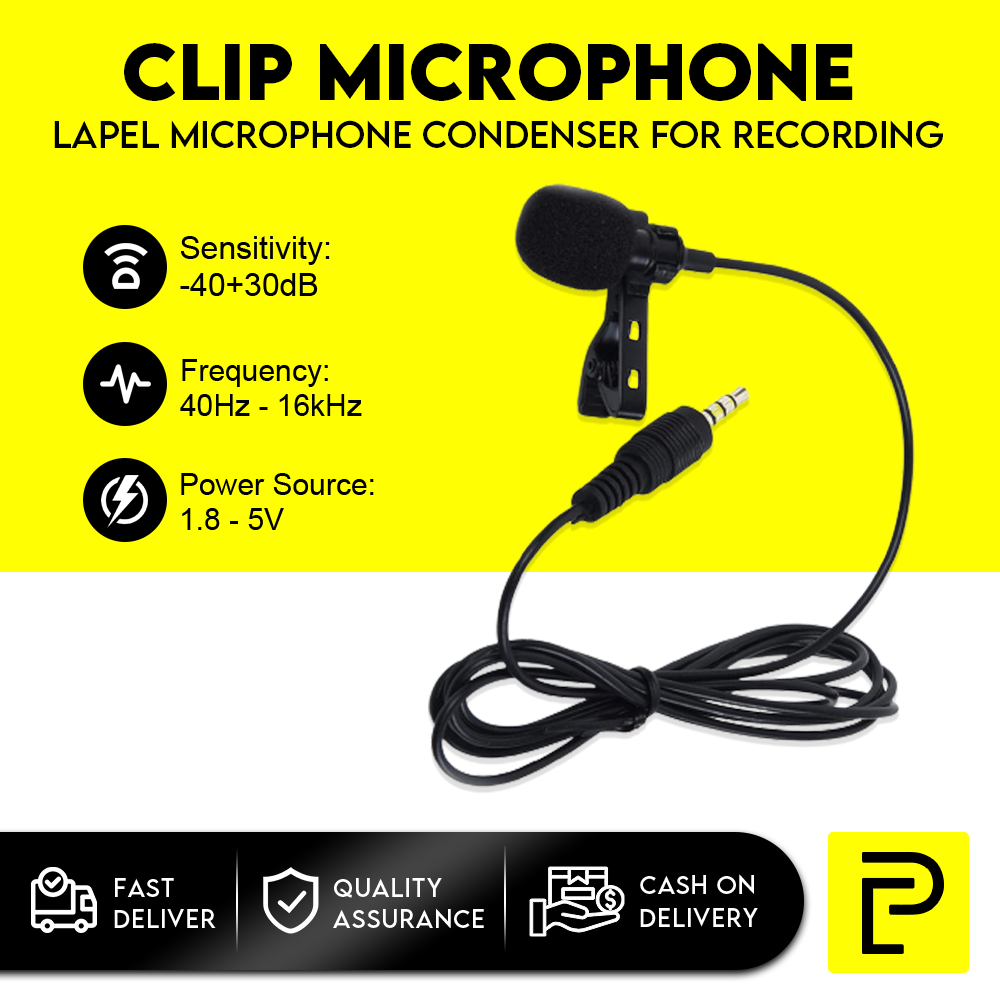 Popcorn Clip Microphone Mini Lavalier Lapel Wired Mic For Recording