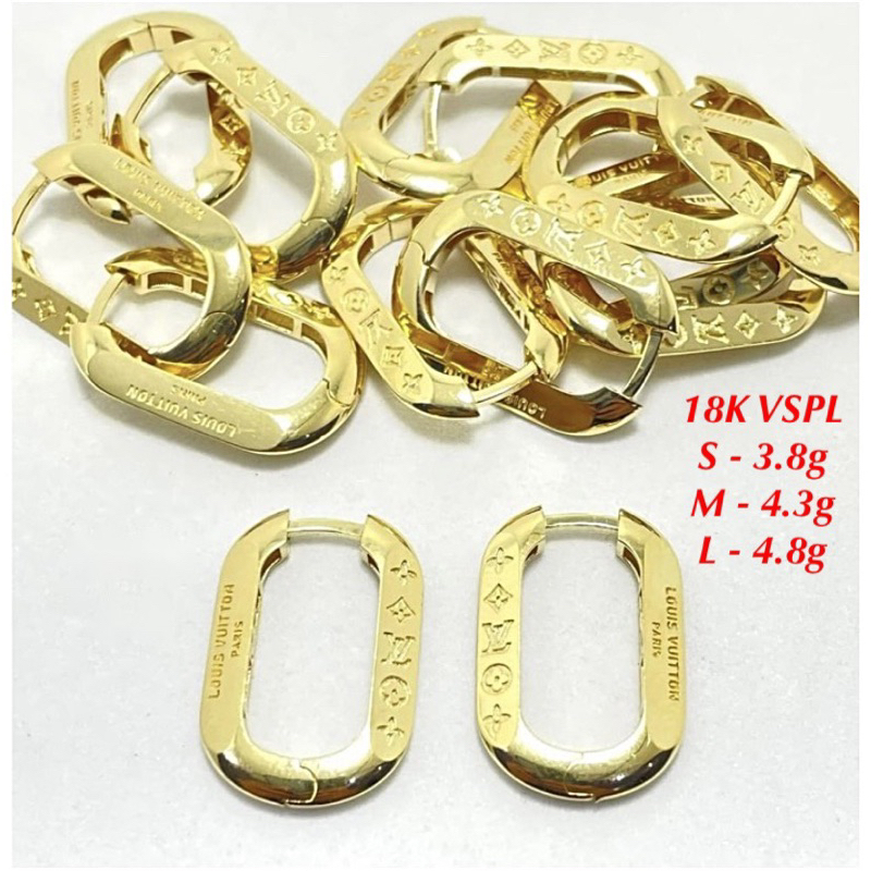 18K Saudi Gold Hoop Earrings VSPL (nasasangla) | Shopee Philippines