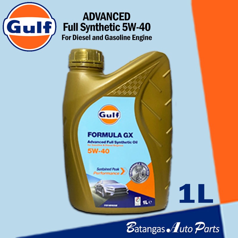 GULF FORMULA GX 5W-40 ADVANCED FULLY SYNTHETIC OIL DIESEL AND GASOLINE ...