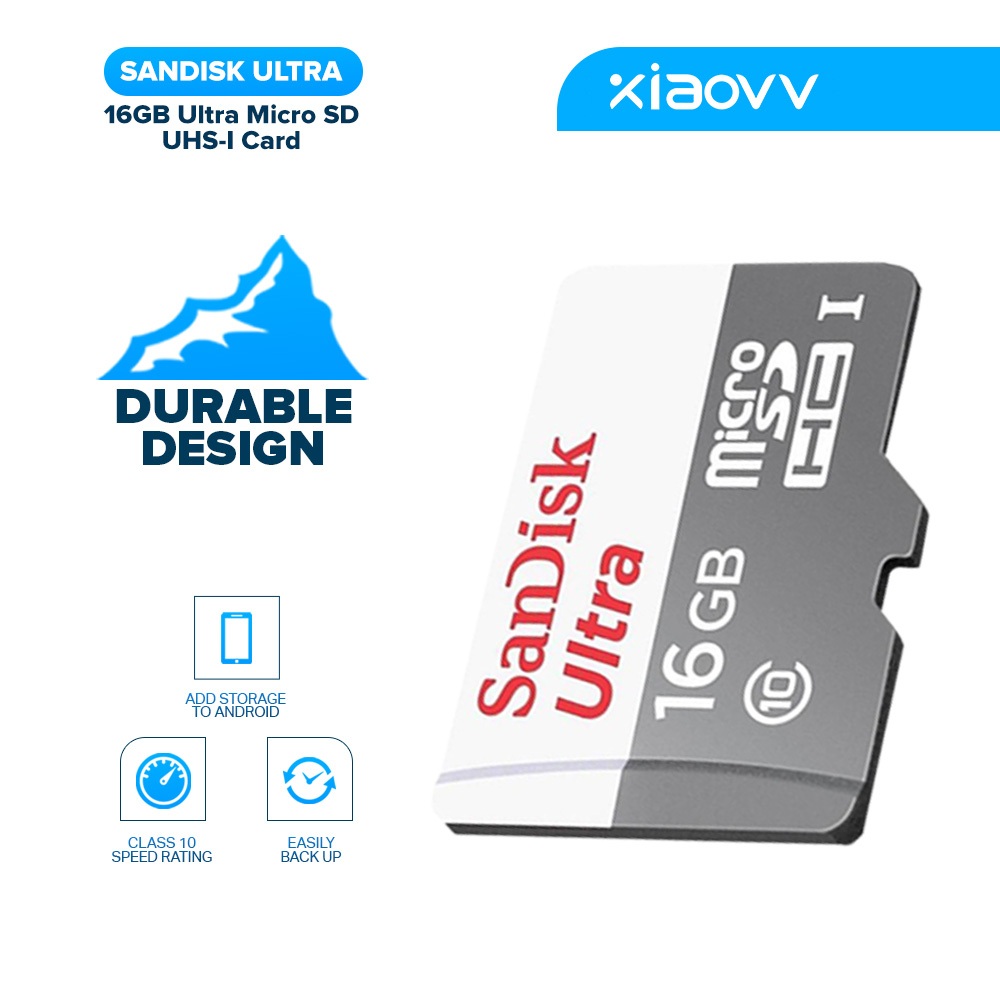 SanDisk Ultra 16GB Micro SD Card SDHC UHS-I Card Class 10  SDSQUNS-162G-GN3MN Memory Card