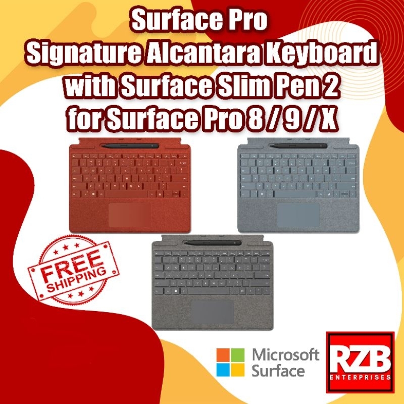 Surface Pro Keyboard with Slim Pen 2 Signature Alcantara for Surface ...