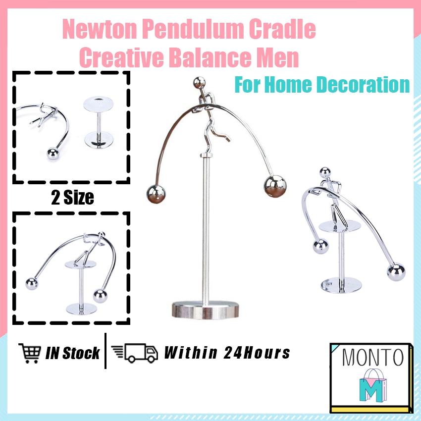 Balance Men Iron Ball Crafts Newton Pendulum Cradle Metal Tumbler Desk ...