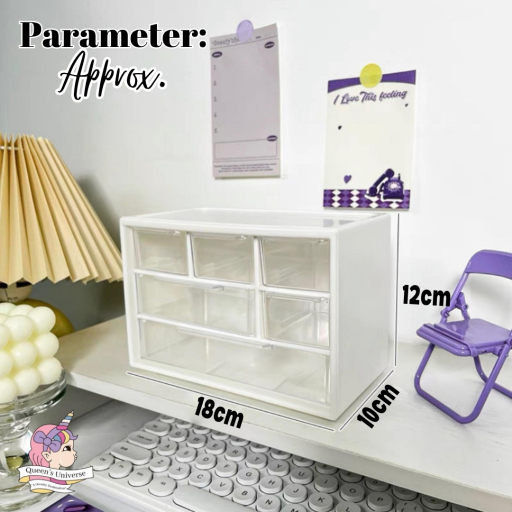 6Grid Small Parts Mini Desk Drawer Craft Organizer Jewelry Cosmetic ...