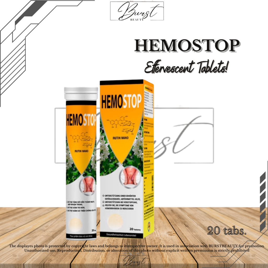 BURSTBEAUTY HEMOSTOP Helps Remove Hemorrhoids Infection 20 Effervescent Tablets for