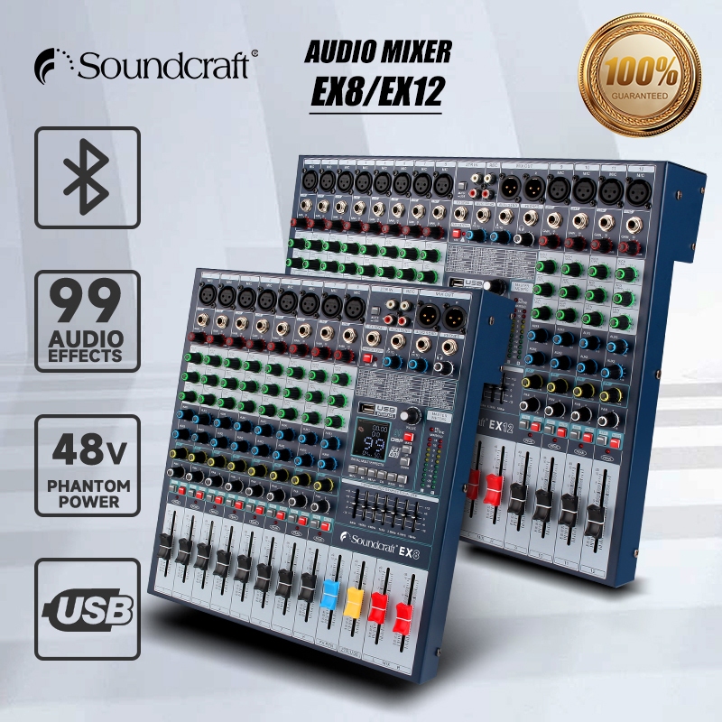 SoundCraft EX8 /EX12 Input Single Channel, MP3 Bluetooth+48V Phantom