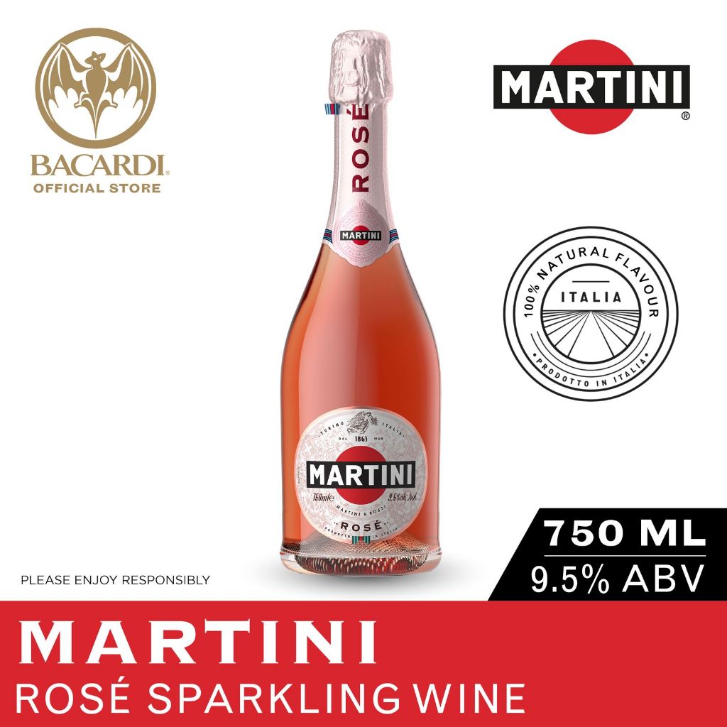 MARTINI Sparkling Rose Wine, Soft and SemiSweet Italian Sparkling Wine
