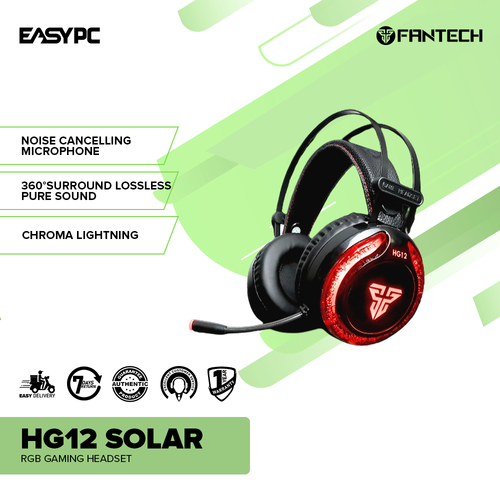EasyPC| Fantech HG12 Solar RGB Gaming Headset | Shopee Philippines