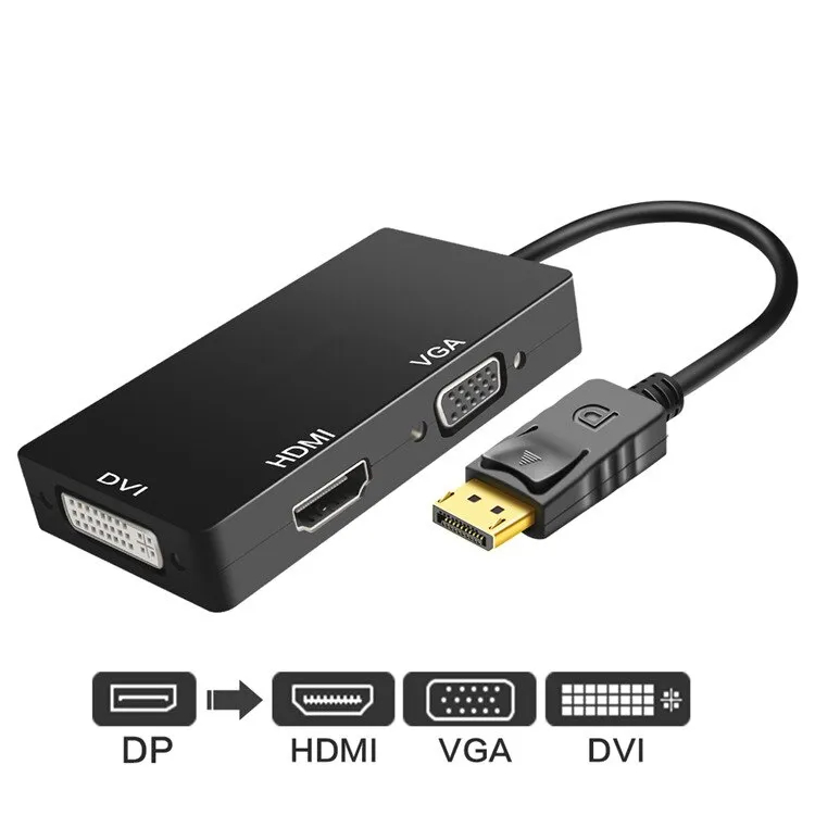 DisplayPort DP To HDMI DVI VGA Adapter Cable 1080P Display Port ...