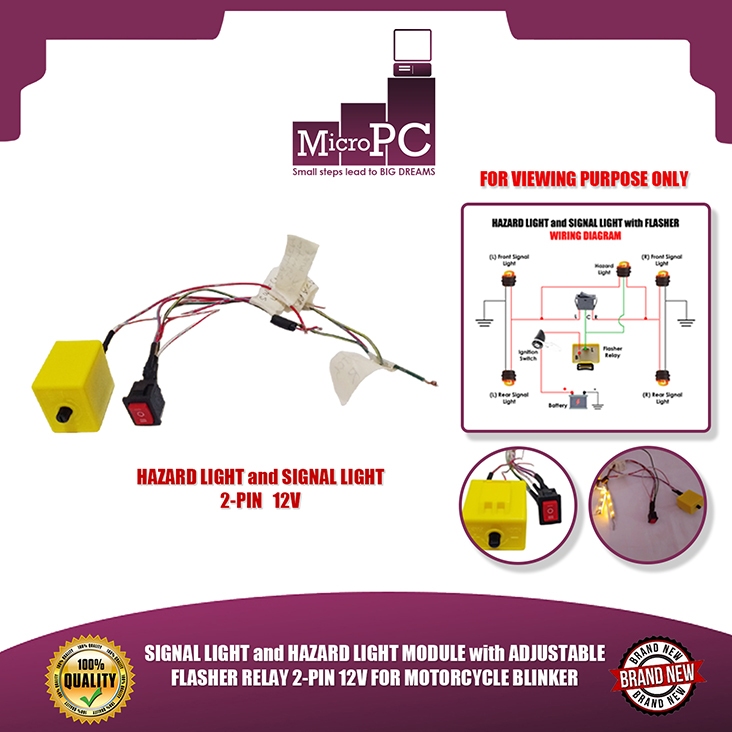MICRO PC SIGNAL LIGHT and HAZARD LIGHT MODULE with ADJUSTABLE FLASHER ...