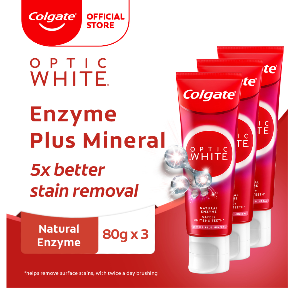 Colgate Optic White Enzyme Toothpaste 80g Pack of 3 | Shopee Philippines