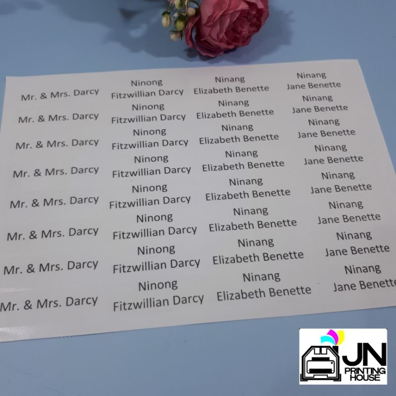 Transparent Waterproof Customized Names Glossy finish (Pwede po iba ...