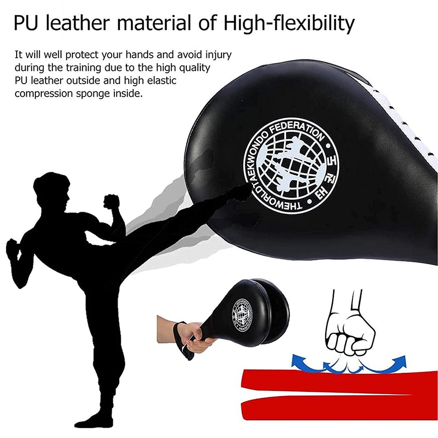Durable Taekwondo Double Kick Pad Target Karate Kickboxing Pad Practice