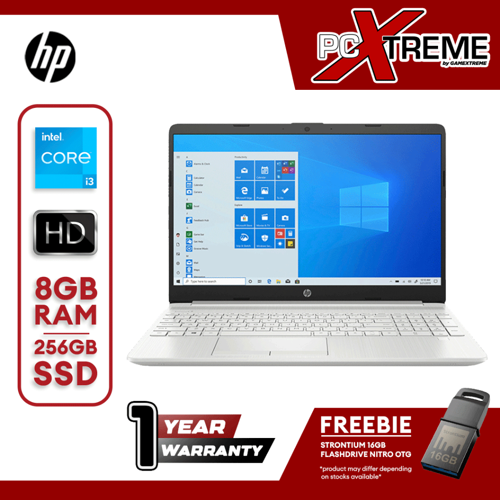 HP laptop 15dw3033dx 15.6" FHD Core i31115G4 8GB RAM 256GB SSD Intel